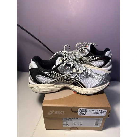 asics gel-nimbus 10.1 white black Women's 6.5 & Men's 5 - Picture 3 of 7